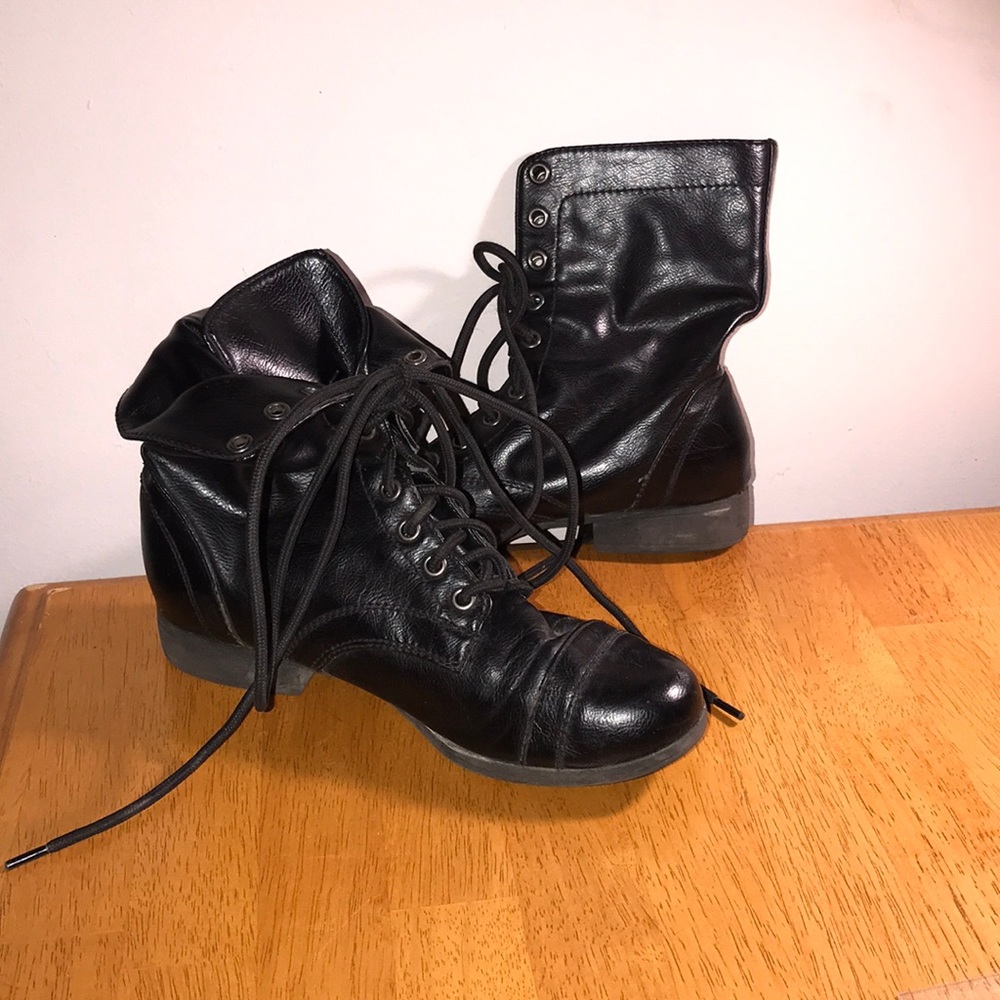 Black combat boots